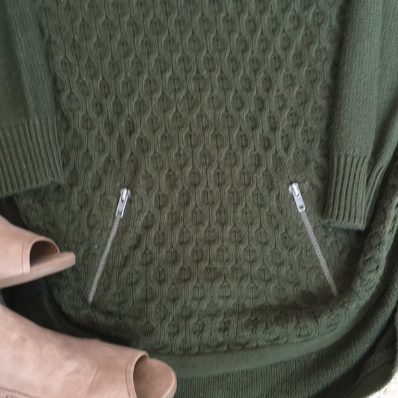Green Zipper Sweater - Picture 2 of 6